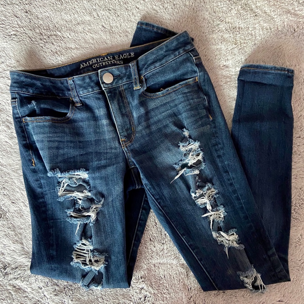 american eagle ripped jeggings
